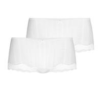 CALIDA Damen Panty 2er Pack - Etude Toujours, Low Cut, Jersey, einfarbig L Weiß