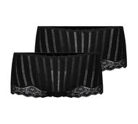 CALIDA Damen Panty 2er Pack - Etude Toujours, Low Cut, Jersey, einfarbig XS Schwarz