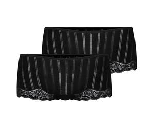 CALIDA Damen Panty 2er Pack - Etude Toujours, Low Cut, Jersey, einfarbig XS Schwarz