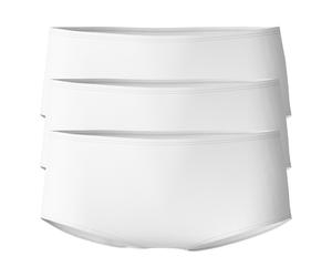 CALIDA Damen Panty 3er Pack - Essential Cotton, Low Cut, Jersey, einfarbig Weiß M (44/46)