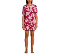 CALIDA Damen Pyjama, aus der Serie Blooming Nights in rot, kurzer Schlafanzug, 100% Baumwolle