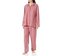 CALIDA Damen Pyjamaset Holiday Dreams, rot aus 100% Baumwolle, mit Reverskragen und Knopfleiste, Größe: 48/50