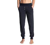 CALIDA Damen Pyjamaunterteil Favourites Dreams, dark lapis blue aus 100% Baumwolle, mit elastischem Verschluss, Größe: 36/38