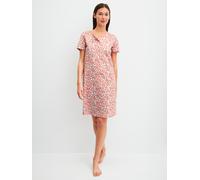 Calida Bodywear Kurzarm-Nachthemd Damen Flower Nights 100% Bio-Baumwolle Rosa S