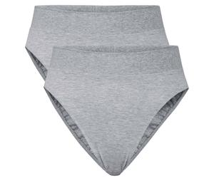 CALIDA Damen Slip, 2er Pack - Elastic, High Waist, Softbund, Single Jersey Calida Damen L (48/50) Grau