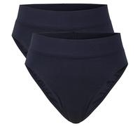 CALIDA Damen Slip, 2er Pack - Elastic, High Waist, Softbund, Single Jersey Dunkelblau M (44/46)