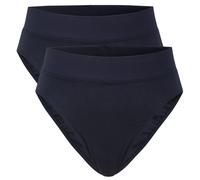 CALIDA Damen Slip, 2er Pack - Elastic, High Waist, Softbund, Single Jersey Dunkelblau XS (36/38)