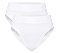 CALIDA Damen Slip, 2er Pack - Elastic, High Waist, Softbund, Single Jersey Weiß S (40/42)
