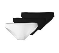 CALIDA Damen Slip 3er Pack - Essential Cotton, Low Cut, Jersey, einfarbig 2xSchwarz/Weiß L (48/50)