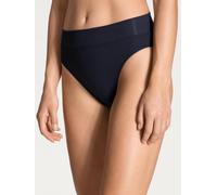 CALIDA Damen Slip Elastic – High Waist, breiter Softbund, Single Jersey Dunkelblau 48/50