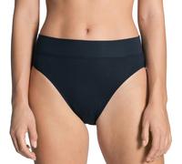 CALIDA Damen Slip Elastic – High Waist, breiter Softbund, Single Jersey Dunkelblau 48/50