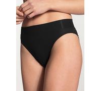 CALIDA Damen Slip Elastic – High Waist, breiter Softbund, atmungsaktive Single Jersey – Schwarz L