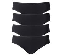 CALIDA Damen Slips, 4er Pack - Benefit Women, Jersey, einfarbig Schwarz XS (36/38)