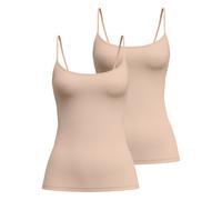 CALIDA Damen Spaghetti-Top 2er Pack - Sleek Skin, Top, Silky Smooth, einfarbig S Nude