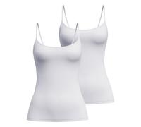 CALIDA Damen Spaghetti-Top 2er Pack - Sleek Skin, Top, Silky Smooth, einfarbig S Weiß
