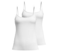 CALIDA Damen Spaghettitop 2er Pack - Essential Cotton, Unterhemd, Top, Jersey, einfarbig Calida Damen L (48/50) Weiß