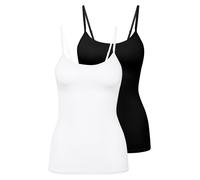 CALIDA Damen Spaghettitop, 2er Pack - Natural Comfort, Unterhemd, Top, Jersey, einfarbig Calida Damen L (48/50) Mehrfarbig