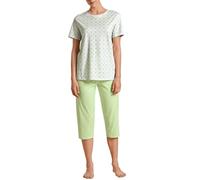 CALIDA Spring Nights 3/4-Pyjama Damen, aus 100% Baumwolle, atmungsaktiv und klimaregulierend