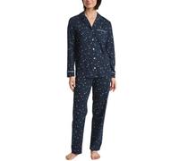 Calida Pyjama Sweet Dreams durchgeknöpft Damen 100% Baumwolle Hose Gummibund Peacoat 48/50