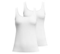 CALIDA Damen Tank Top 2er Pack - Essential Cotton, Unterhemd, Top, Jersey, einfarbig Calida Damen XS (36/38) Weiß