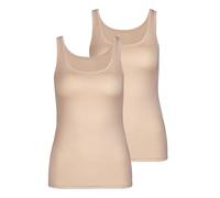 CALIDA Damen Top 2er Pack - Natural Comfort, Unterhemd, Tank Top, Jersey, einfarbig Nude S (40/42)