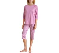 CALIDA - ¾-Pyjama|100% Baumwolle|in pflegeleichter und langlebiger Interlock-Qualität|3/4-Shirt unifarben|e ... - Farbe - bubble gum pink - Größe - L