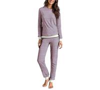 CALIDA Daylight Dreams Bündchen-Pyjama Damen, hautfreundlich, hypoallergen, atmungsaktiv, feuchtigkeitsregulierend, weiche Bündchen am Abschluss