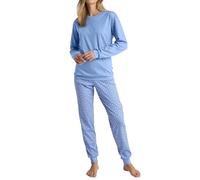 CALIDA Daylight Dreams Bündchen-Pyjama Damen, hautfreundlich, hypoallergen, atmungsaktiv, feuchtigkeitsregulierend, weiche Bündchen am Abschluss