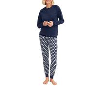 CALIDA Daylight Dreams Bündchen-Pyjama Damen Peacoat Blue 40-42