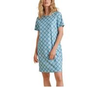 Calida Daylight Dreams Short Sleeved Nightdress Blau Muster Baumwolle Small Damen