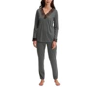 CALIDA Deep Dreams Pyjama Damen | langer Schlafanzug, seidig weich, anschmiegsam und mit feinen Spitzendetails