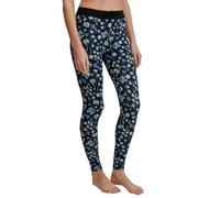 Leggings CALIDA "Elastic Trend", Damen, Gr. M (44/46), N-Gr, schwarz (schwarz print), Single Jersey, Obermaterial: 94% Baumwolle, 6% Elasthan, casual, eng lang, Hosen, mit floralem Print (49901540-M)