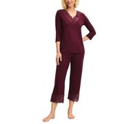 CALIDA Elegant Dreams 7/8-Pyjama Damen | 7/8-Schlafanzug, seidig weich, temperaturausgleichend und anschmiegsam mit Spitze