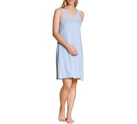 CALIDA Elegant Dreams Nachthemd, Länge 95cm Damen, Babydoll mit V-Ausschnitt, weich und fließend Harmony Blue 40-42