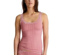 CALIDA Etude Toujours Tank Top Damen, mit Swiss+Cotton-Gütesiegel, edle Nadelstreifen-Optik und zarte Spitze am Ausschnitt