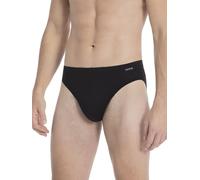 Calida Slip Evolution Herren mit stoffbezogenem Gummibund Baumwolle Schwarz M