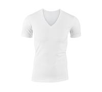 Calida Herren T-Shirt Evolution - enganliegend, V-Ausschnitt, seidig weiche Pima-Baumwolle Weiß 56