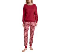 CALIDA Family & Friends Bündchen-Pyjama Damen, wärmende Baumwolle mit weichen Bündchen