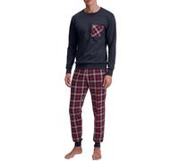 Calida Herren-Pyjama mit Bündchen – warme Baumwollqualität – Dunkelsaphir – Gr. L