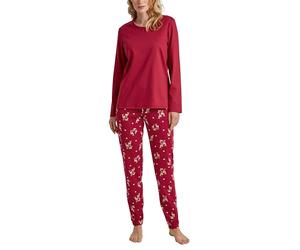 CALIDA Family & Friends Pyjama Damen, warme Baumwollqualität Rio red 40-42