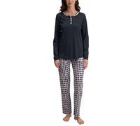 CALIDA Family & Friends Pyjama, Schlafanzug, lang Damen, warme Baumwollqualität Dark Sapphire 44-46