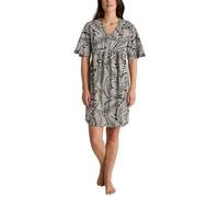 Calida Damen Nachthemd Favourites Kurzarm, Baumwolle, weich, Länge 95 cm, Schwarz 36-38