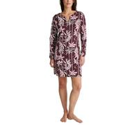 CALIDA Favourites Langarm-Nachthemd Damen | 95cm Länge, weich und komfortabel aus Interlock-Baumwolle im Kaftan-Stil mit Schlitzkragen