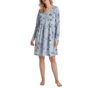 CALIDA Favourites Langarm-Nachthemd Damen, aus 100% Baumwolle, mit Knopfleiste