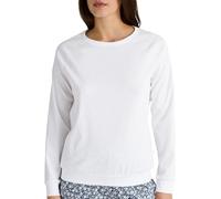 CALIDA Favourites Langarmshirt Damen, aus Baumwolle, pflegeleicht, mit Soften Bündchen Star White 52-54