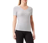 CALIDA Favourites T-Shirt Damen, mit V-Ausschnitt, Feinripp, mit Knopfleiste, thermoregulierend, kühlend und luftig