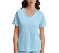 CALIDA Favourites T-Shirt mit V-Neck Damen, Bio-Baumwolle, pflegeleicht, atmungsaktiv, lockerer Schnitt