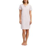 CALIDA Flower Nights Kurzarm-Nachthemd Damen, aus Bio Baumwolle, temperaturregulierend, pflegeleicht, Länge 95cm Peach Rose 36-38