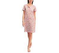 Calida Bodywear Kurzarm-Nachthemd Damen Flower Nights 100% Bio-Baumwolle Rosa S