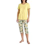 CALIDA Fruity Dreams 3/4-Pyjama Damen, aus 100% Bio Baumwolle, atmungsaktiv, pflegeleicht, elastischer Hosenbund